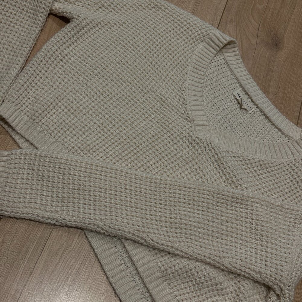 Crop Waffle Sweater
